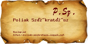 Poliak Szókratész névjegykártya